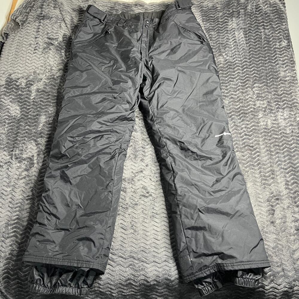 Outdoor Gear Ski Pants Men Size XL Black Gaiters Zip Pockets Nylon Snowboard